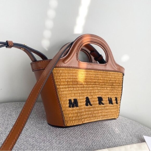 Woven Marni Shoulder Bag with Detachable Strap - Picture 1 of 8